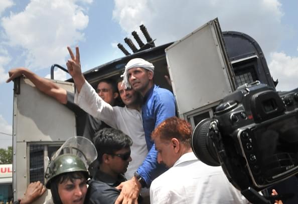 Congress vice-president Rahul Gandhi was detained on his way to Mandsaur on Thursday. He was released in the evening. (Mujeeb Faruqui/Hindustan Times via Getty Images)